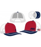 Stocked Trucker Mesh USA Flag Cap - LWFC Red/White/Blue