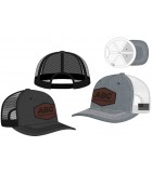 Stocked Trucker Mesh Leather Patch USA Flag Cap - LWLPFC Stocked Trucker Mesh Leather Patch USA Flag Cap - LWLPFC