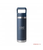 YETI Rambler 18oz Water Bottle with Color-Matched Straw Cap LWYTR18CSB