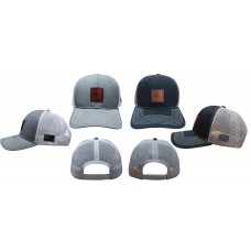 Stocked Trucker Mesh Leather Patch USA Flag Cap - OLWLPFC Stocked Trucker Mesh Leather Patch USA Flag Cap - OLWLPFC