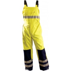 Water Proof, Breathable, Black Bottom, Hiviz Rain Bibs LWHVZBBIB